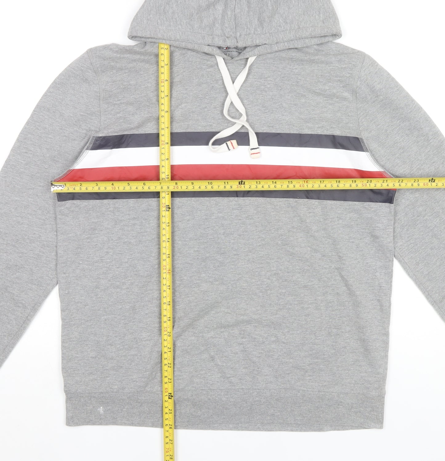 Tommy Hilfiger Men’s Grey Hoodie Pullover Medium Regular Fit