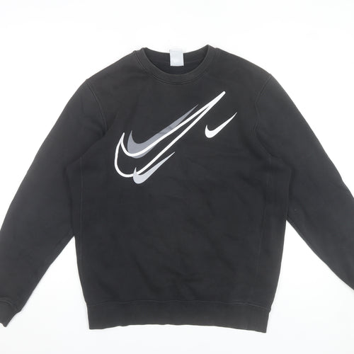 Nike Men's Black Small Pullover Sweatshirt Logo Graphic Print