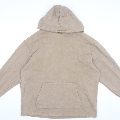 ASOS DESIGN Men’s Beige Pullover Hoodie Size S Regular Fit