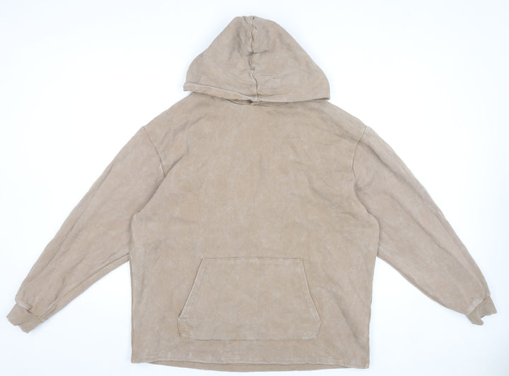 ASOS DESIGN Men’s Beige Pullover Hoodie Size S Regular Fit