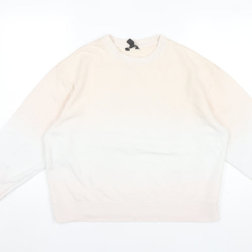 New Look Women’s Ivory Pullover Sweatshirt Size S Cotton Blend