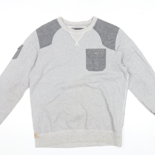 Next Mens Grey Sweatshirt Medium Pullover Crew Neck Cotton Blend