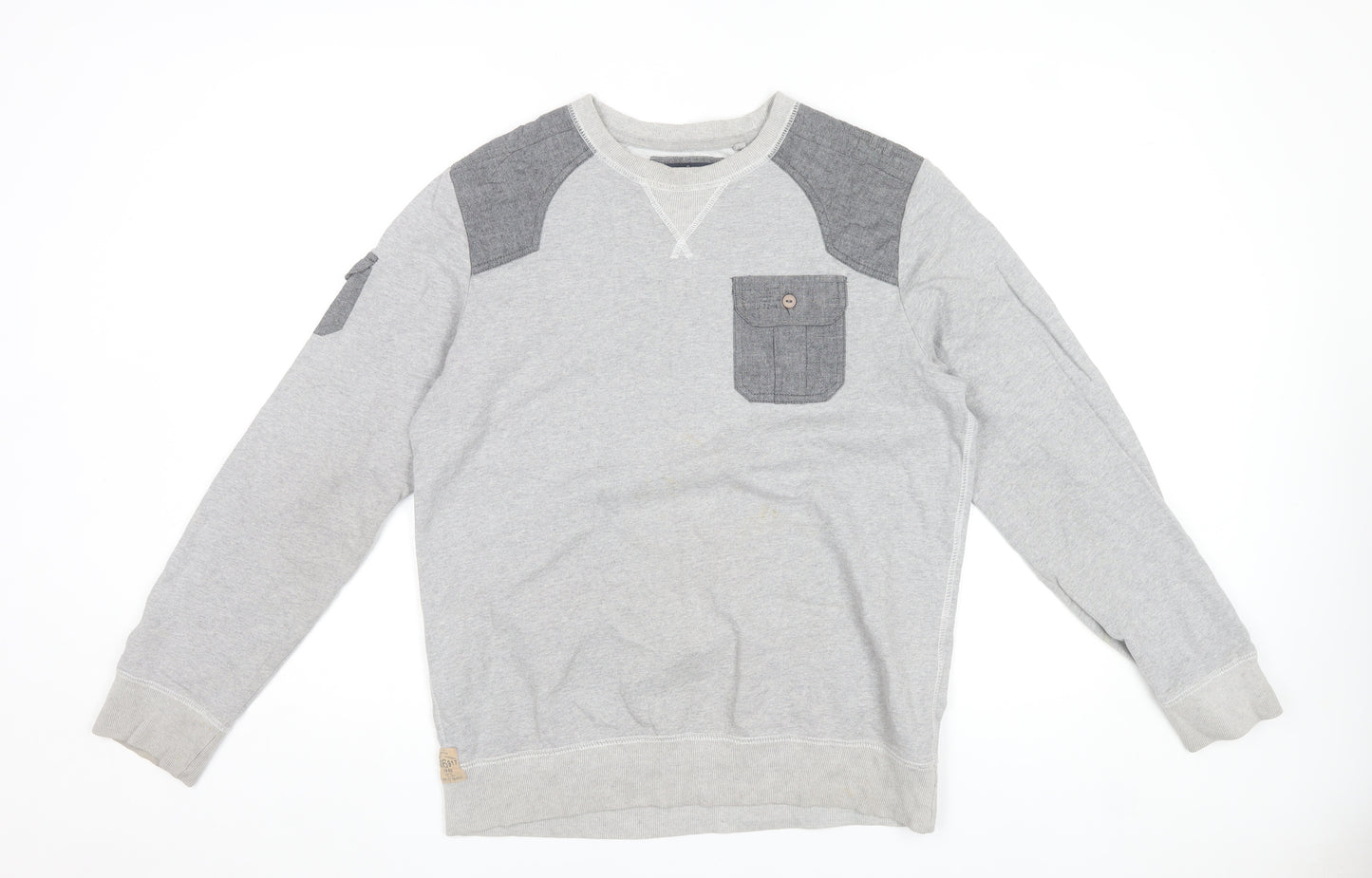 Next Mens Grey Sweatshirt Medium Pullover Crew Neck Cotton Blend
