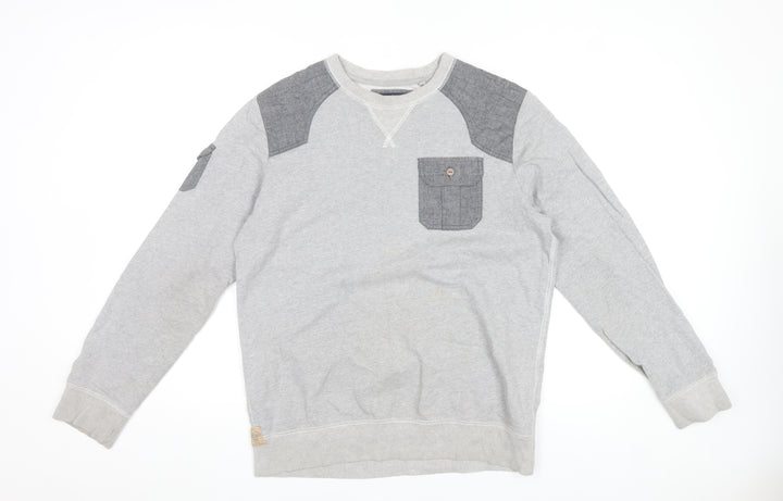 Next Mens Grey Sweatshirt Medium Pullover Crew Neck Cotton Blend