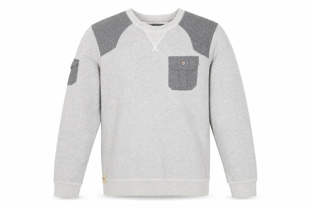 Front view of Next men’s grey sweatshirt medium pullover crew neck cotton blend