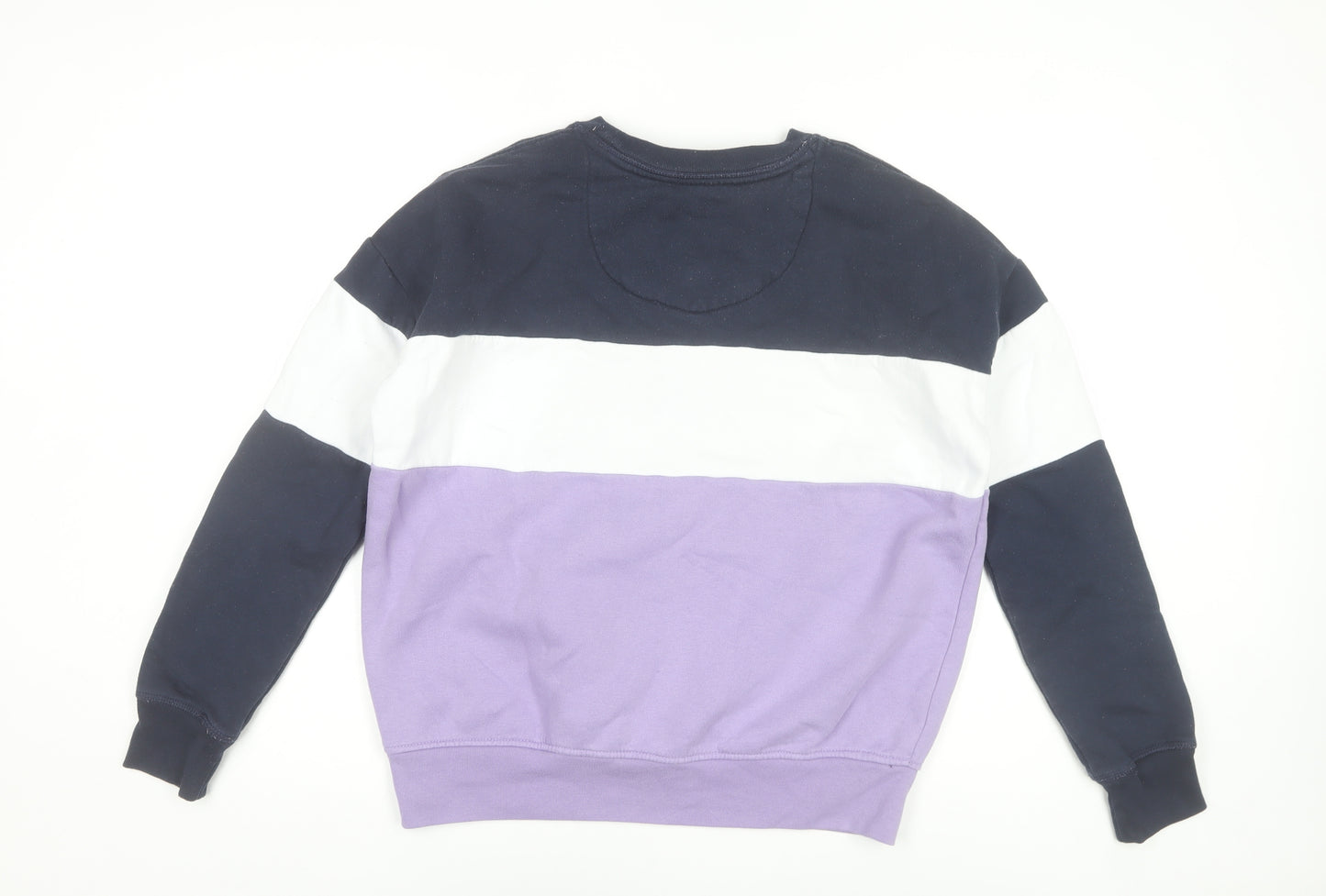 Jack Wills Womens Sweatshirt UK 10 Purple White Navy Cotton Blend