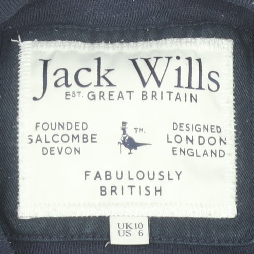 Jack Wills Womens Sweatshirt UK 10 Purple White Navy Cotton Blend