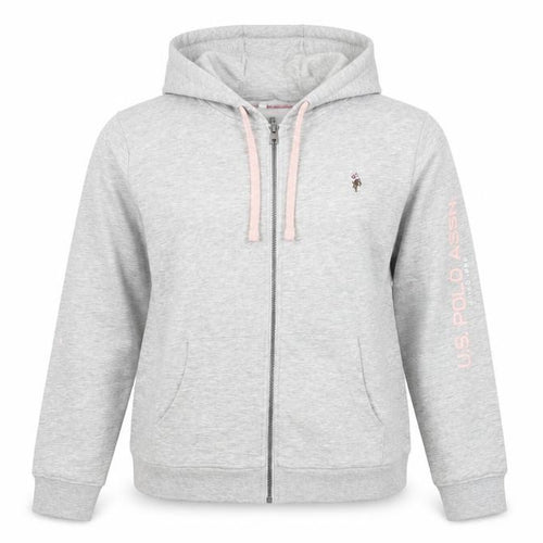 U.S. Polo Assn. Womens Grey Hoodie Jacket Size 16 Full Zip