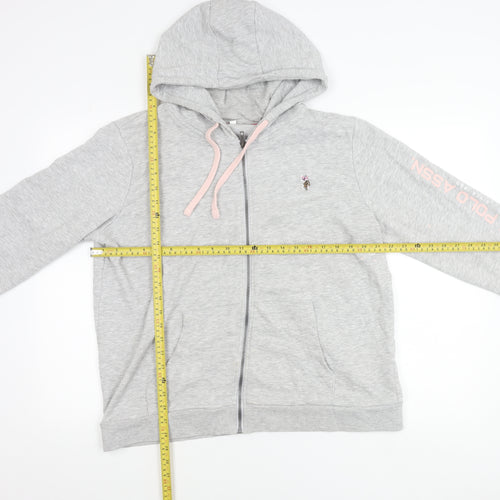U.S. Polo Assn. Womens Grey Hoodie Jacket Size 16 Full Zip