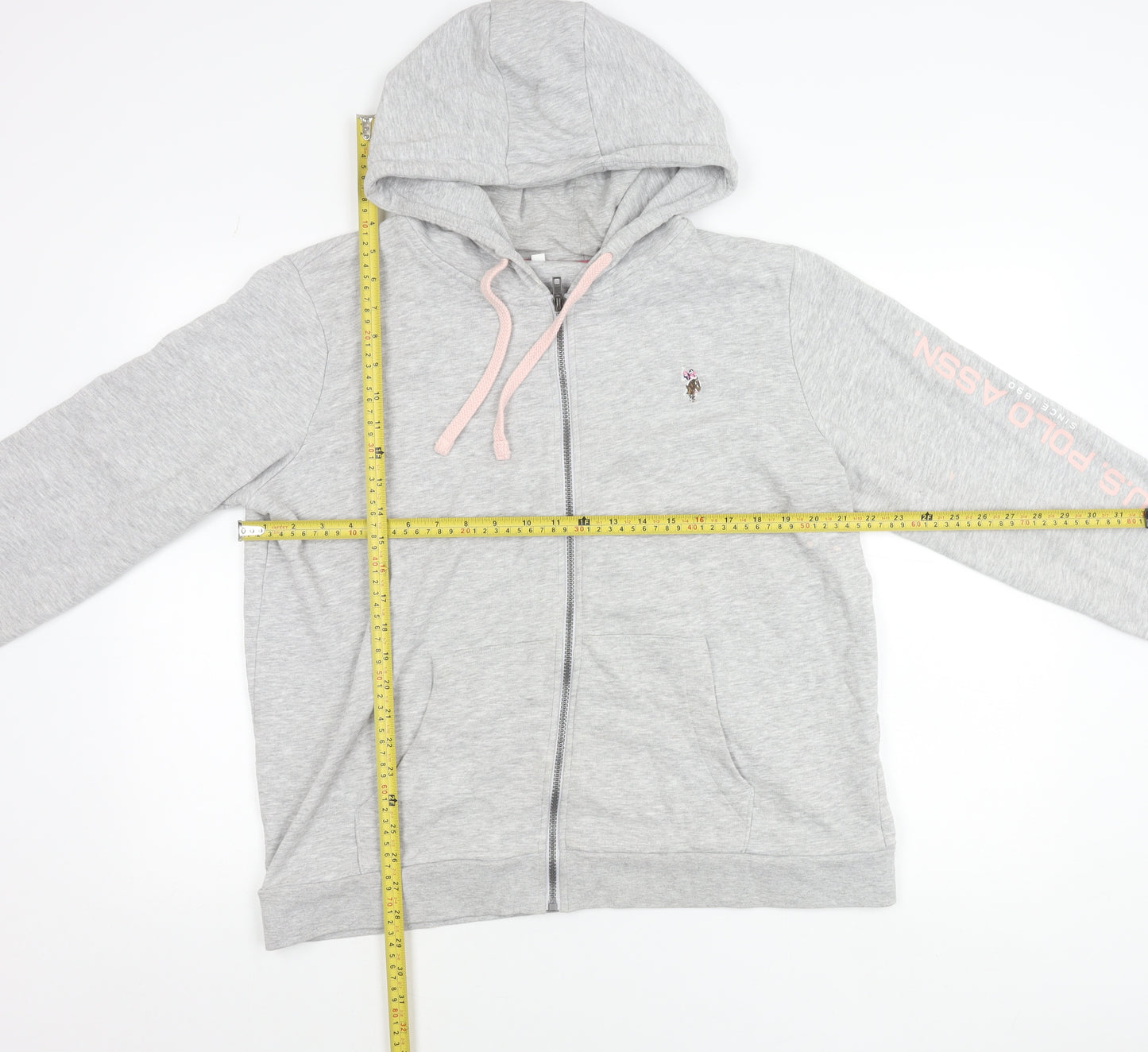 U.S. Polo Assn. Womens Grey Hoodie Jacket Size 16 Full Zip