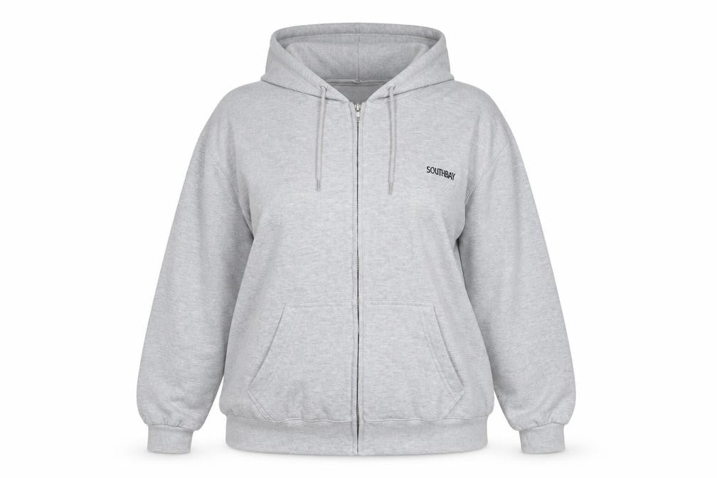Southbay Unisex Adults Grey Full Zip Hoodie Jacket L