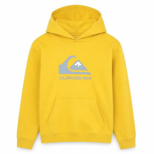 Quiksilver Boys Yellow Pullover Hoodie 14 Years Logo Graphic Surf Skate