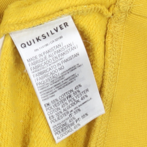 Quiksilver Boys Yellow Pullover Hoodie 14 Years Logo Graphic Surf Skate