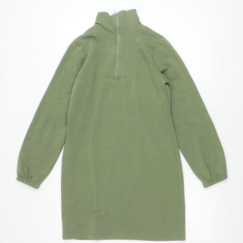 Select Womens Green Small 1/4 Zip High Neck Sweatshirt