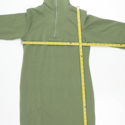 Select Womens Green Small 1/4 Zip High Neck Sweatshirt