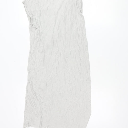 AllSaints Womens Grey Asymmetric Draped Midi Dress Size S