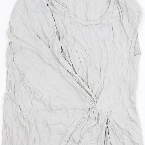 AllSaints Womens Grey Asymmetric Draped Midi Dress Size S