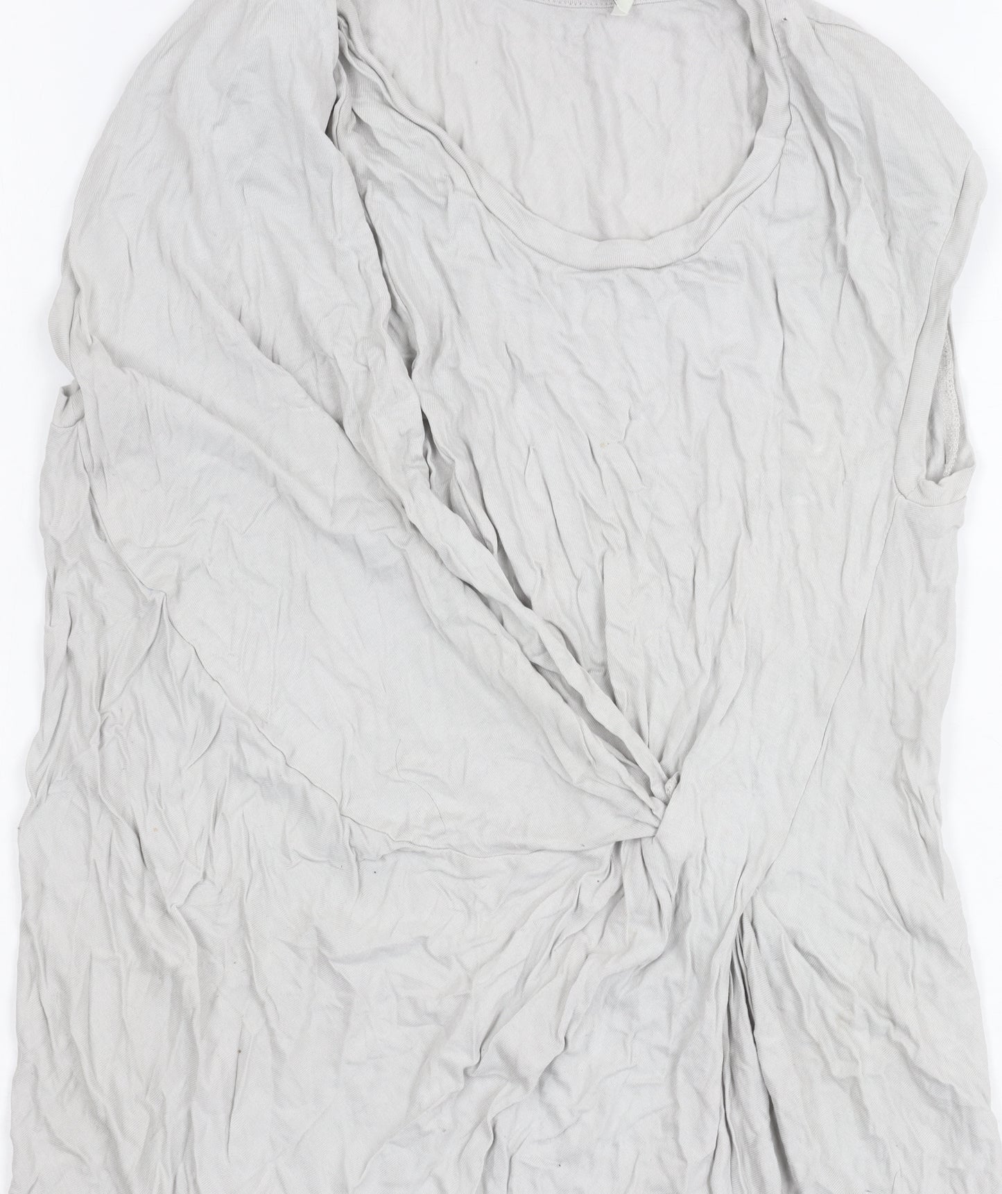 AllSaints Womens Grey Asymmetric Draped Midi Dress Size S