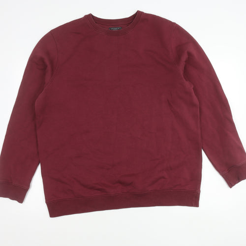 F&F Unisex Adults Red XL 44-46" Pullover Sweatshirt Crew Neck Long Sleeve
