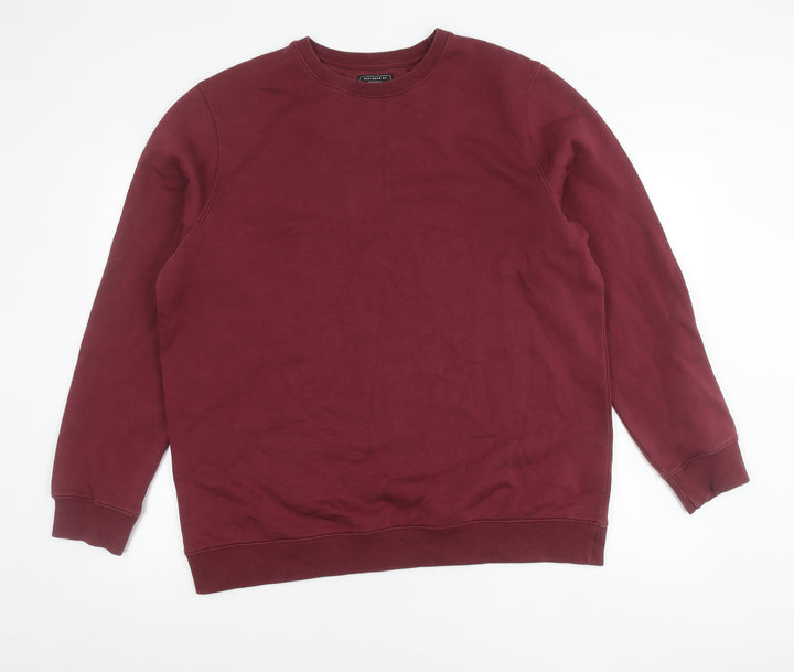F&F Unisex Adults Red XL 44-46" Pullover Sweatshirt Crew Neck Long Sleeve