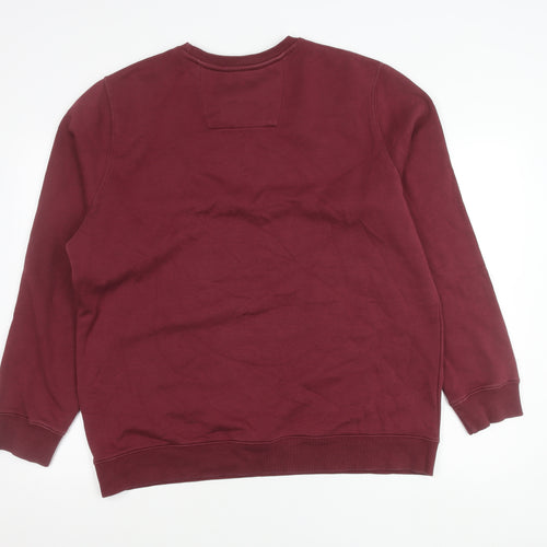 F&F Unisex Adults Red XL 44-46" Pullover Sweatshirt Crew Neck Long Sleeve