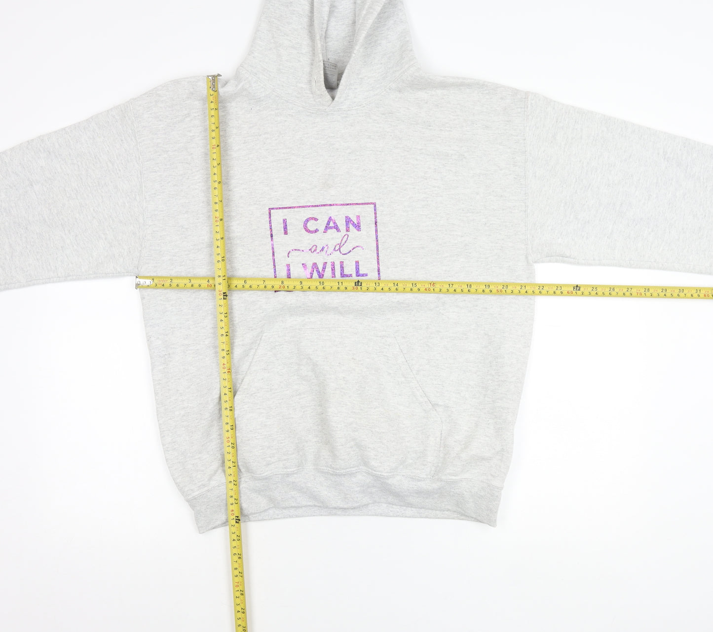 Gildan Unisex Adults Grey Pullover Hoodie M Graphic Print