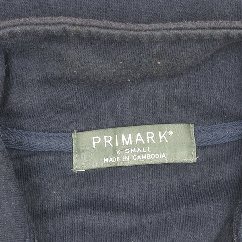 Primark Women’s Navy XS Sweatshirt 1/4 Zip New York Graphic
