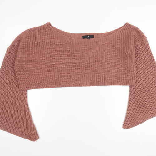Missguided Women’s Pink Petite M/L Flared Sleeve Knit Jumper