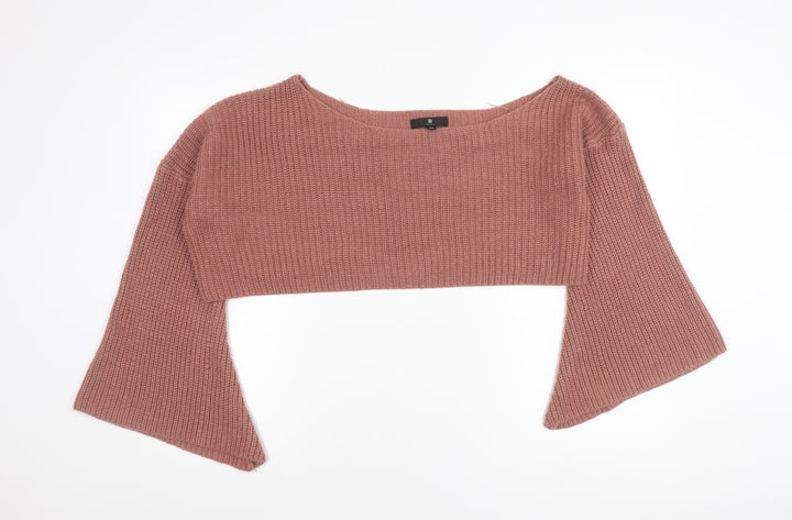 Missguided Women’s Pink Petite M/L Flared Sleeve Knit Jumper