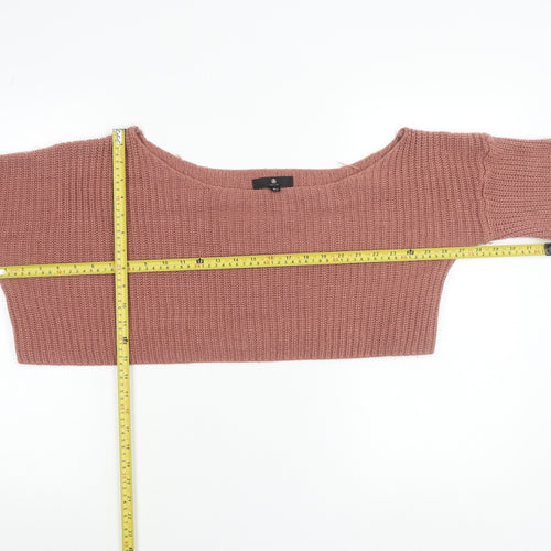 Missguided Women’s Pink Petite M/L Flared Sleeve Knit Jumper