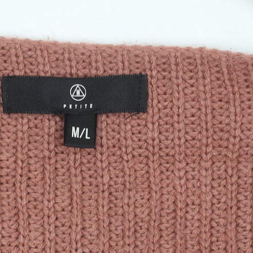 Missguided Women’s Pink Petite M/L Flared Sleeve Knit Jumper