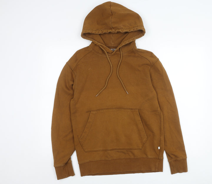 Selected Homme Men’s Brown Pullover Hoodie Size S Organic Cotton