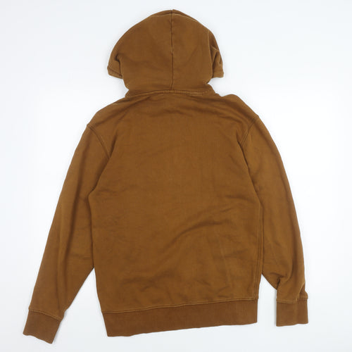Selected Homme Men’s Brown Pullover Hoodie Size S Organic Cotton
