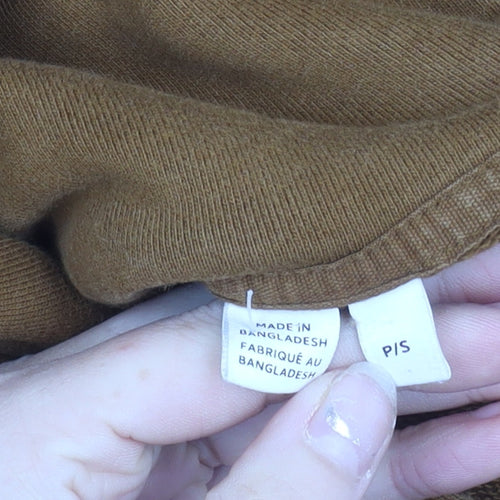 Selected Homme Men’s Brown Pullover Hoodie Size S Organic Cotton