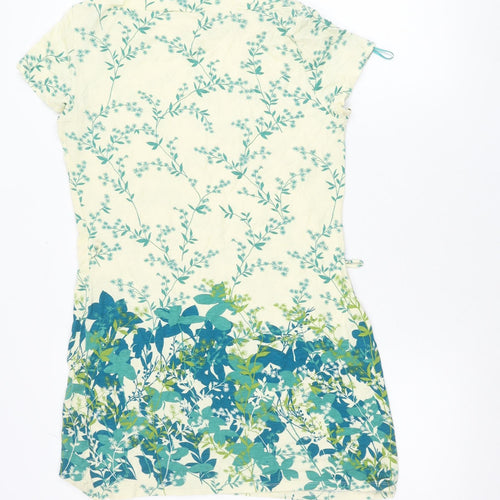 F&F Women’s Multicoloured Floral Tunic Blouse Size 12 Viscose Scoop Neck