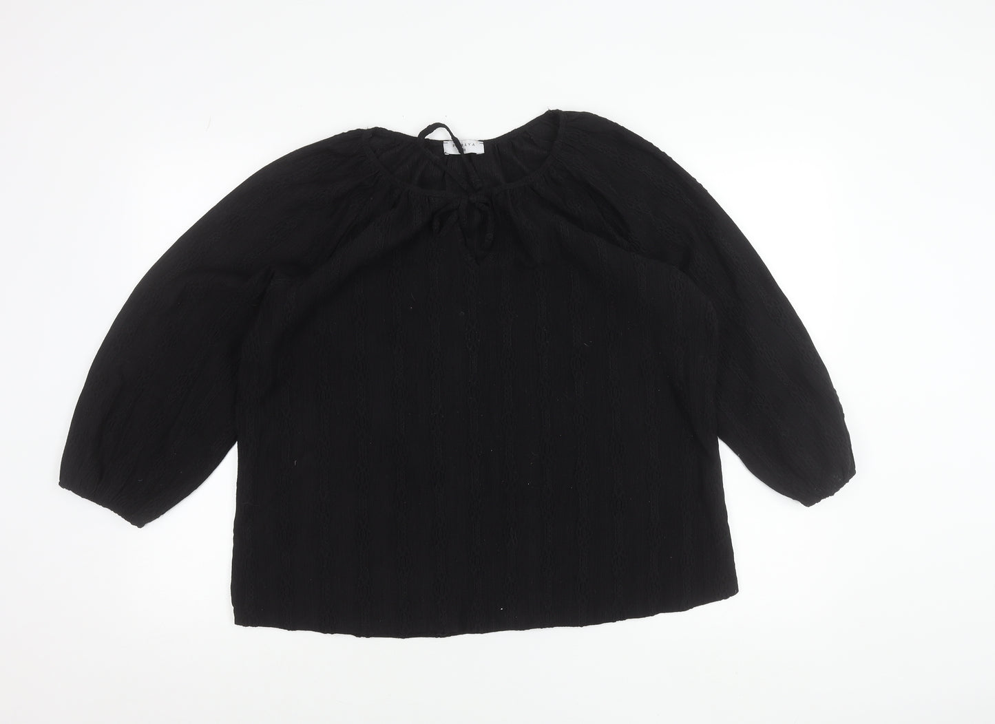 Papaya Women’s Black Size 14 Tunic Blouse 3/4 Sleeve Scoop Neck