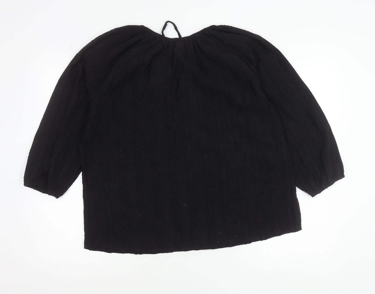 Papaya Women’s Black Size 14 Tunic Blouse 3/4 Sleeve Scoop Neck