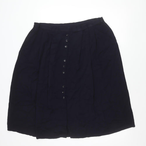 Marks & Spencer Women’s Dark Navy Viscose Knee Length Skirt UK 20