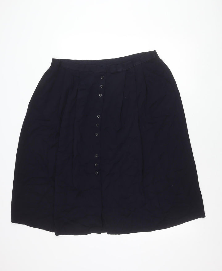 Marks & Spencer Women’s Dark Navy Viscose Knee Length Skirt UK 20