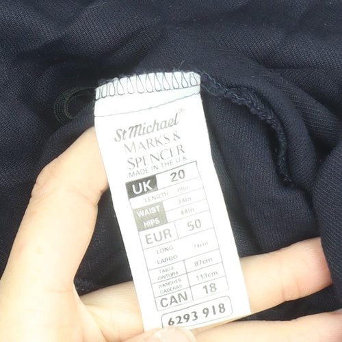 Marks & Spencer Women’s Dark Navy Viscose Knee Length Skirt UK 20