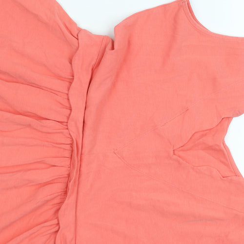Warehouse Womens Pink Skater Dress UK 12 Sleeveless Jersey Summer