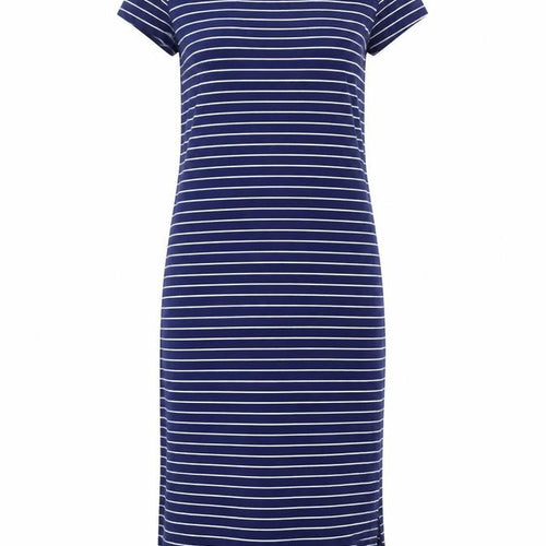 Isaac Mizrahi Live Women Blue XS Striped T-Shirt Dress Short Sleeve
