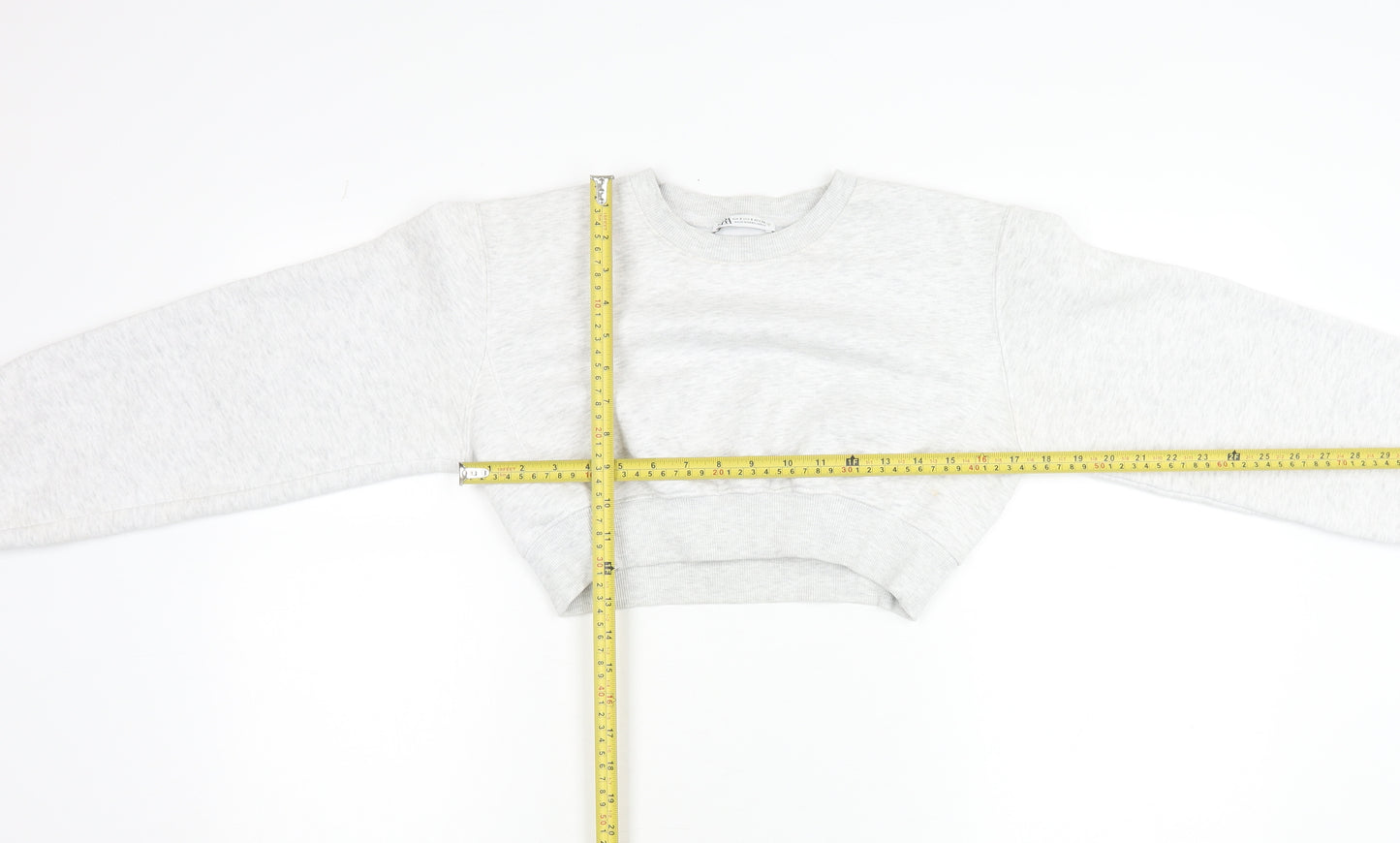 Zara Women Grey Cotton Blend Pullover Sweatshirt Size S
