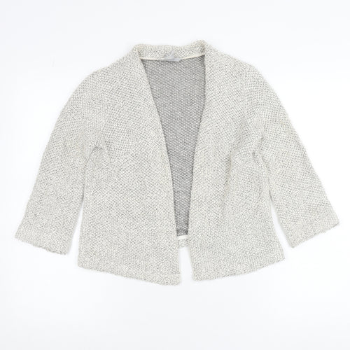 H&M Women’s Grey Knit Open Cardigan XS 3/4 Sleeve Casual Classic