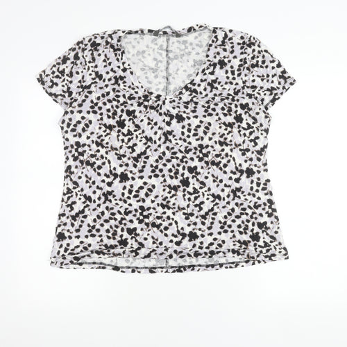 Bonmarché Women’s Multicoloured Animal Print V-Neck T-Shirt Size 20