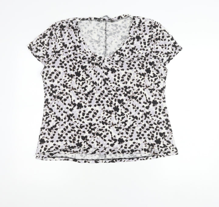 Bonmarché Women’s Multicoloured Animal Print V-Neck T-Shirt Size 20