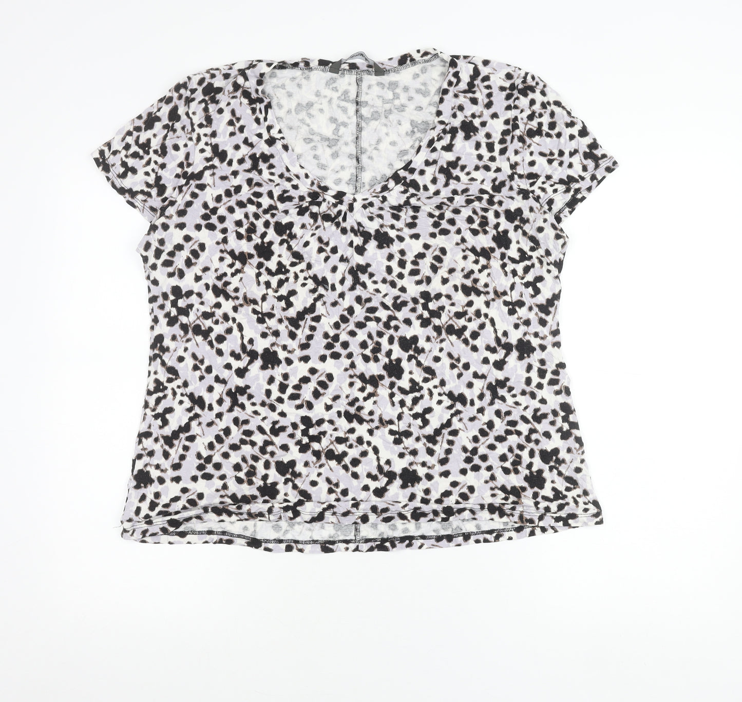 Bonmarché Women’s Multicoloured Animal Print V-Neck T-Shirt Size 20