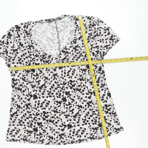 Bonmarché Women’s Multicoloured Animal Print V-Neck T-Shirt Size 20