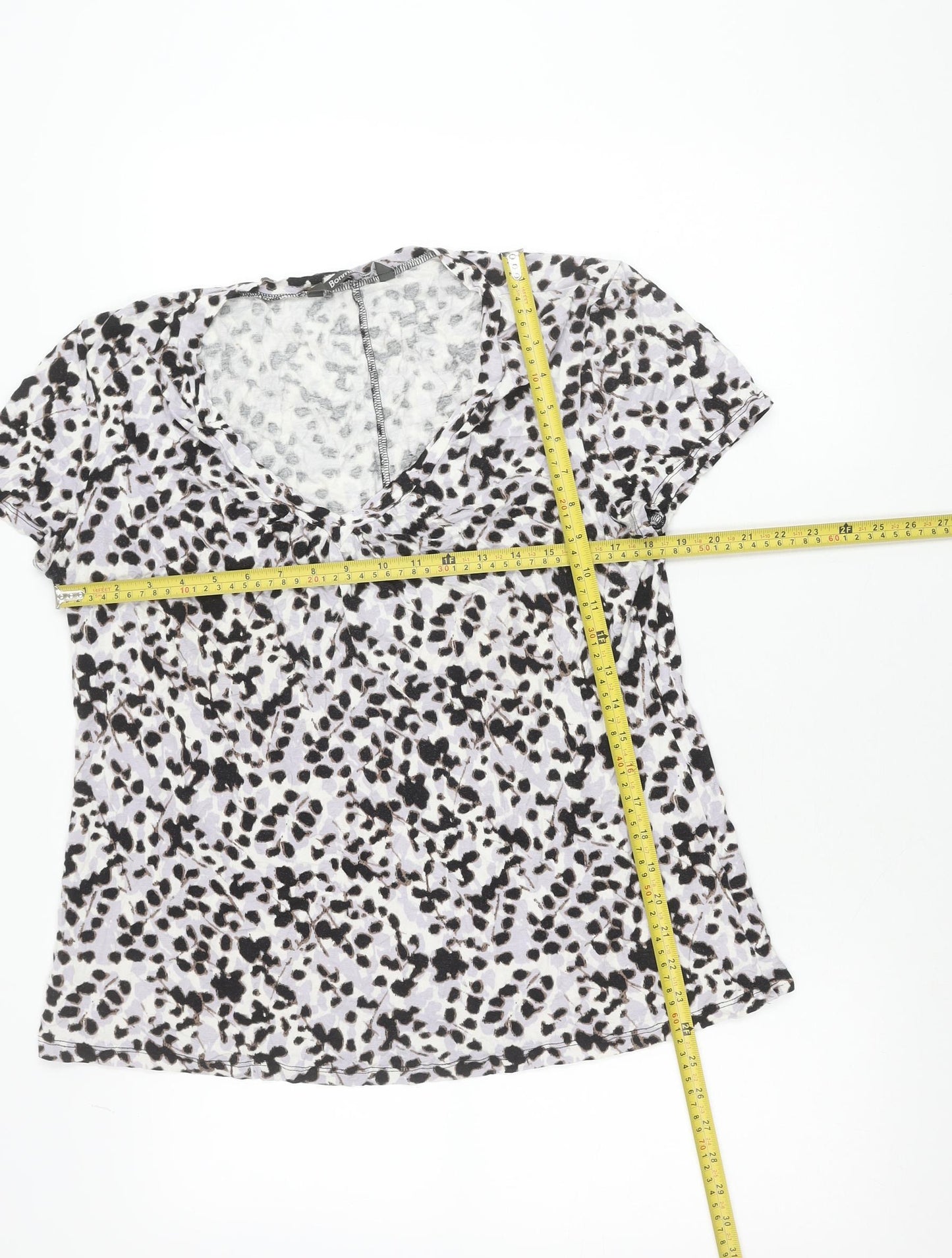 Bonmarché Women’s Multicoloured Animal Print V-Neck T-Shirt Size 20