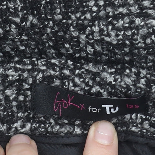 Gok Wan for Tu Women’s Black Tweed Skirt Size 12S Straight Pencil